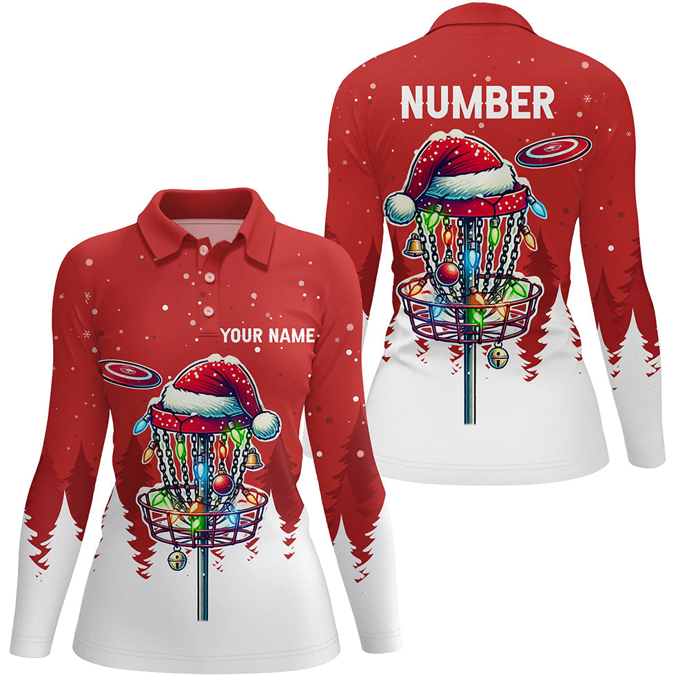 Christmas Women disc golf polo shirts custom Christmas disc golf basket frisbee golf jerseys NQS8940