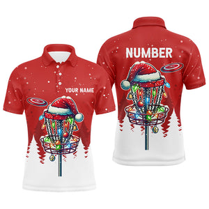 Christmas Mens disc golf polo shirt custom Christmas disc golf basket frisbee golf jerseys NQS8940