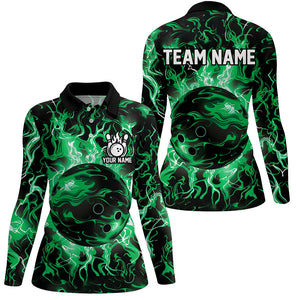 Green camo Bowling ball Womens bowling shirts custom bowling jerseys, bowl gifts for ladies NQS7628