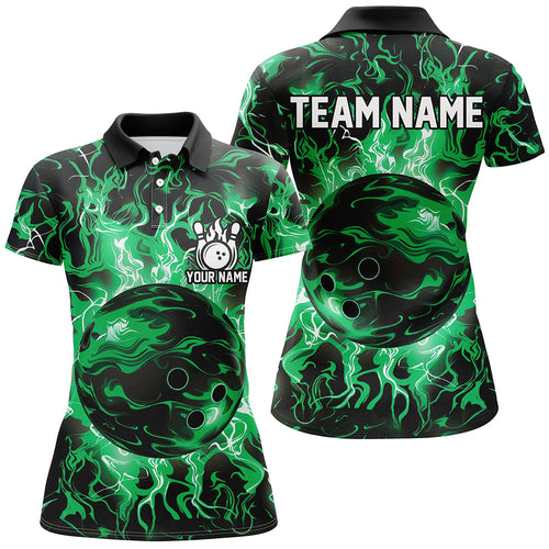 Green camo Bowling ball Womens bowling shirts custom bowling jerseys, bowl gifts for ladies NQS7628