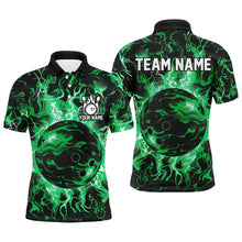 Load image into Gallery viewer, Green camo Bowling ball Mens bowling shirts custom bowling jerseys, bowl gifts for men NQS7628