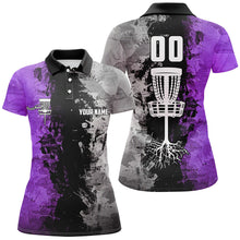 Load image into Gallery viewer, Custom name and number Disc Golf basket women polo shirts, ladies disc golf shirts | Purple NQS8053