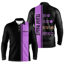 Load image into Gallery viewer, Retro Bowling Shirts For Men Custom Eat Sleep Bowling Repeat Bowling Team League Jerseys | Purple NQS8472