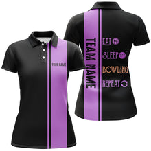 Load image into Gallery viewer, Retro Bowling Shirts For Women Custom Eat Sleep Bowling Repeat Bowling Team League Jerseys | Purple NQS8472