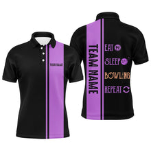 Load image into Gallery viewer, Retro Bowling Shirts For Men Custom Eat Sleep Bowling Repeat Bowling Team League Jerseys | Purple NQS8472