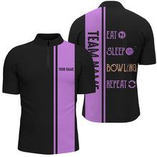 Load image into Gallery viewer, Retro Bowling Shirts For Men Custom Eat Sleep Bowling Repeat Bowling Team League Jerseys | Purple NQS8472