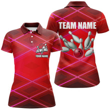 Load image into Gallery viewer, Womens bowling shirt Custom neon red bowling team league jerseys, gifts for bowlers NQS8714