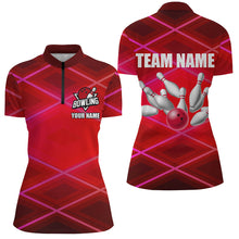 Load image into Gallery viewer, Womens bowling shirt Custom neon red bowling team league jerseys, gifts for bowlers NQS8714