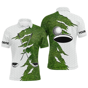 Mens golf polo shirts custom name green golf clubs, personalized best golf shirt for men NQS4672