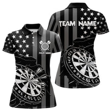 Load image into Gallery viewer, Personalized Black American flag Lightning thunder Custom Dart Team Shirts For Women Darts Jersey NQS9539
