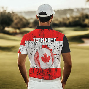 Personalized Black Camo Golf Polo Shirts For Men Custom Canadian Flag patriotic golf shirts outfit NQS9699
