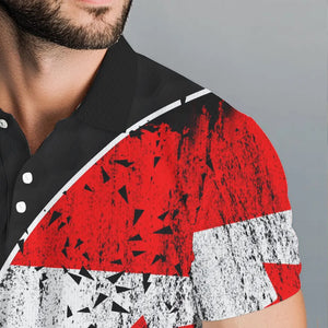 Personalized Black Camo Golf Polo Shirts For Men Custom Canadian Flag patriotic golf shirts outfit NQS9699