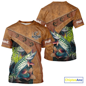 Musky fishing UV protection custom name fishing shirts, performance shirts for men, women, kid NQS10266