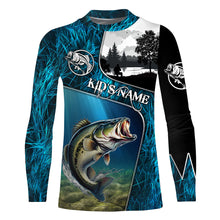 Load image into Gallery viewer, Bass fishing Blue camo UV protection Customize name long sleeves personalized gift for Adult, kid NQS853