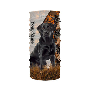 Black Labrador Retriever dog hunting orange camo Custom Name Full Printing Shirts, Labs Hunting Gifts NQS4137