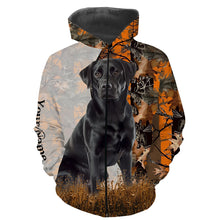 Load image into Gallery viewer, Black Labrador Retriever dog hunting orange camo Custom Name Full Printing Shirts, Labs Hunting Gifts NQS4137