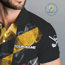 Load image into Gallery viewer, Smoke Maryland Flag Black Golf Polo shirts for Men Custom patriotic Team Mens Golf Outfit NQS11467