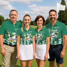 Load image into Gallery viewer, Green argyle pattern St Patrick Golf Polo Golf shirts for Men Custom gifts for the golfer NQS11476