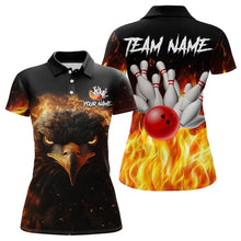 Load image into Gallery viewer, Flame Eagle Women Bowling Polo, Quarter Zip Shirt Custom team ladies bowling outfit gifts for bowlers NQS9708