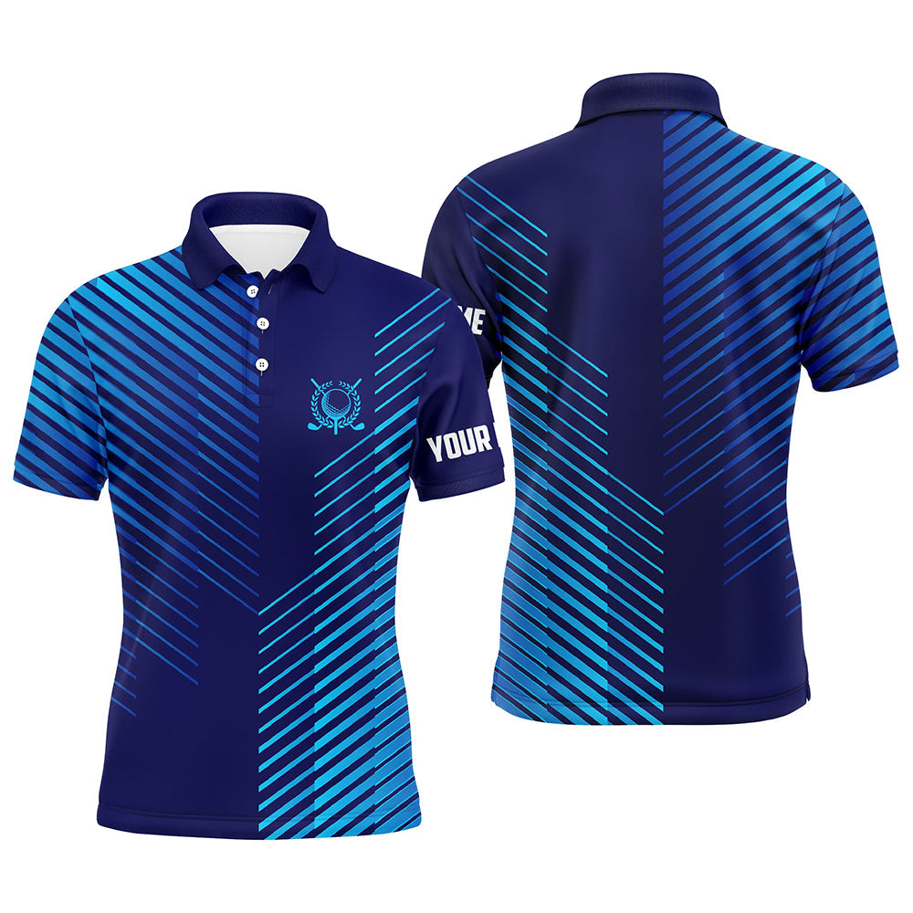 Blue stripes pattern Mens golf polo shirts custom golf shirts for men, best men golf wears NQS7842