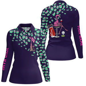 Green leopard Womens golf polo shirt custom purple ladies golf top flamingo golf wine shirts NQS6400