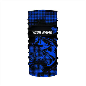 Largemouth Bass fishing jersey Custom UV protection performance bass fishing tournament shirts | Blue NQS9395