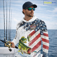 Load image into Gallery viewer, Custom 250 freedom anniversary US Flag Largemouth Bass fishing shirts patriotic Bass fishing jerseys NQS11481