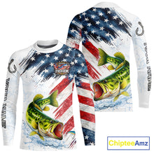 Load image into Gallery viewer, Custom 250 freedom anniversary US Flag Largemouth Bass fishing shirts patriotic Bass fishing jerseys NQS11481