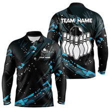 Load image into Gallery viewer, Personalized Blue Camo Bowling Team Shirts For Men Custom Bowling Team jerseys, Gifts For Bowler NQS9718