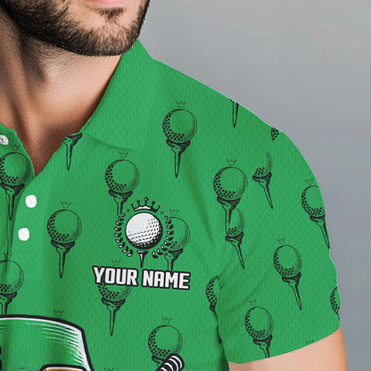 Personalized Black and Green Camo Skull Men golf polo shirts Custom St Patrick Day mens golf wear NQS9566