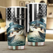 Load image into Gallery viewer, 1PC American flag catfish Fishing patriotic Custom Stainless Steel Fishing Tumbler Cup, Fishing gift NQS1669