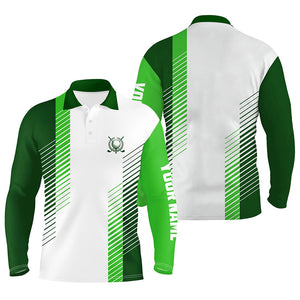 White and green Mens golf polo shirts custom golf ball shirt for men, best men golf wear NQS6163