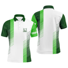 Load image into Gallery viewer, White and green Mens golf polo shirts custom golf ball shirt for men, best men golf wear NQS6163