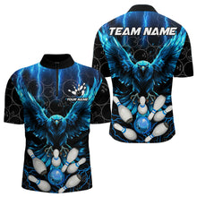 Load image into Gallery viewer, Custom Blue Lightning Thunder Eagle Mens Bowling Shirts Black Bowling Camo Team Jersey Outfits NQS9578