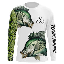 Load image into Gallery viewer, Crappie Fishing green scales Custom long sleeve Fishing Shirts, personalized Fishing jerseys NQS4982