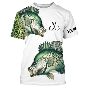 Crappie Fishing green scales Custom long sleeve Fishing Shirts, personalized Fishing jerseys NQS4982