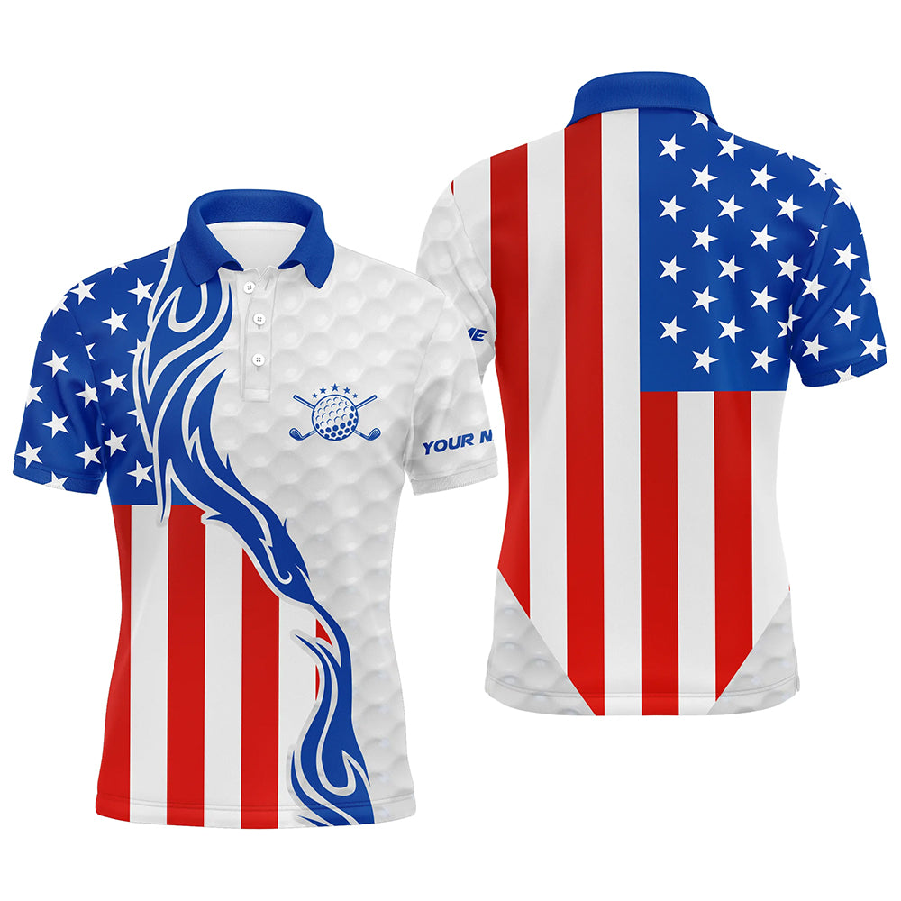 Red, white, and blue American flag men golf polo shirts custom patriotic golf clubs golf shirt for men NQS5505