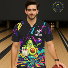 Load image into Gallery viewer, Colorful bowling jerseys funny avocado Bowling Hawaiian Shirt Custom Bowling Team shirt for bowlers NQS11520