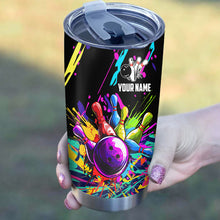 Load image into Gallery viewer, 1PC Colorful bowling Custom Stainless Steel Tumbler Cup, personalized Team bowling gifts for bowlers NQS9886