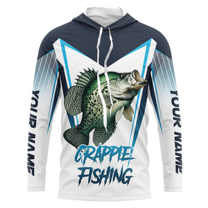 Personalized Crappie fishing 3D All Over Printed Long Sleeve Shirts, Crappie Tournament Fishing Jersey NQS7666