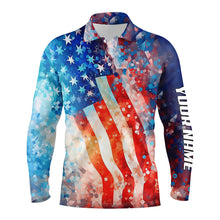 Load image into Gallery viewer, Mens golf polo shirts American flag custom Fourth of july patriotic mens golf tops NQS5793