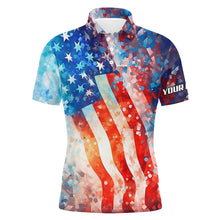 Load image into Gallery viewer, Mens golf polo shirts American flag custom Fourth of july patriotic mens golf tops NQS5793