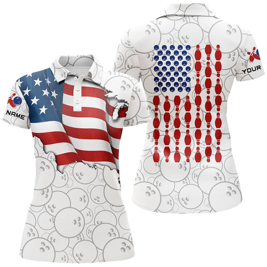 Custom bowling shirt for women – personalized team jersey front view