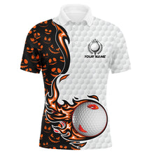 Load image into Gallery viewer, Halloween pattern orange golf ball Men golf polo shirts custom halloween golf shirts, gifts for golfer NQS8091