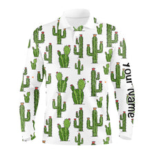 Load image into Gallery viewer, Personalized Funny Cactus pattern mens golf polo shirts custom cactus golf shirt, golfer gifts NQS8323