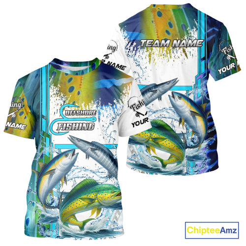 Mahi Mahi, Wahoo, Tuna slam fishing scales custom fishing team jerseys, Offshore fishing apparel NQS9997