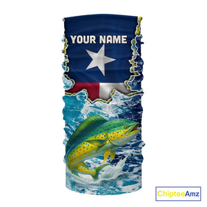 Texas Mahi Mahi Fishing blue ocean camo custom Mahi Mahi long sleeves performance fishing shirts NQS10000