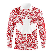 Load image into Gallery viewer, Canadian flag red maple leaf pattern custom patriotic Mens golf polo shirts, mens patriotic polo NQS7878