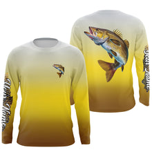 Load image into Gallery viewer, Walleye fishing Custom Name sun protection fishing jersey, Walleye fishing tournament shirts NQS3962