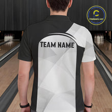 Load image into Gallery viewer, Black and White Funny Skull reaper Bowling Polo, 1/4 Zip Shirts For Men Custom Team Bowling Jersey NQS11100